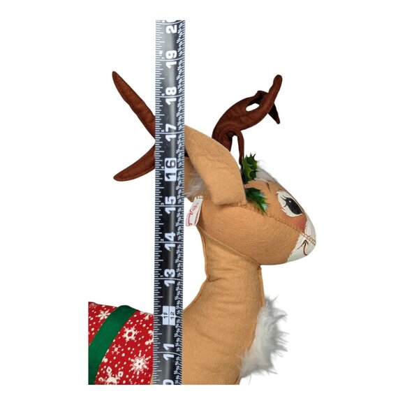 Vintage Annalee Mobilitee Christmas Reindeer Plush 18" x 16" Eyes Open - Picture 14 of 14